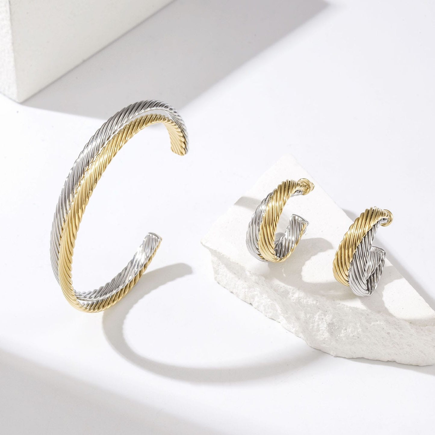 Two Tone Hoop Earrings