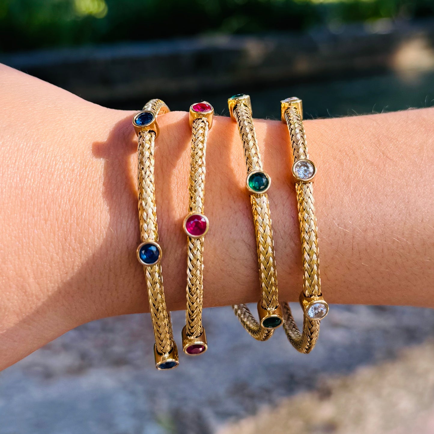 Braided Gemstone Bracelet