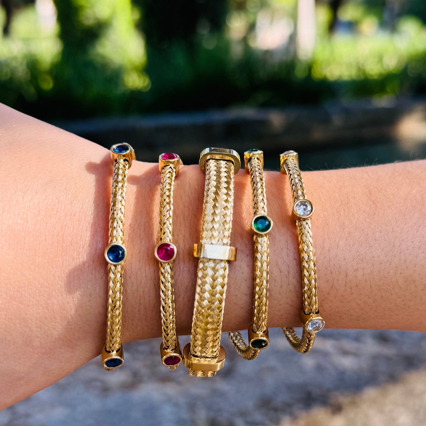 Braided Gemstone Bracelet