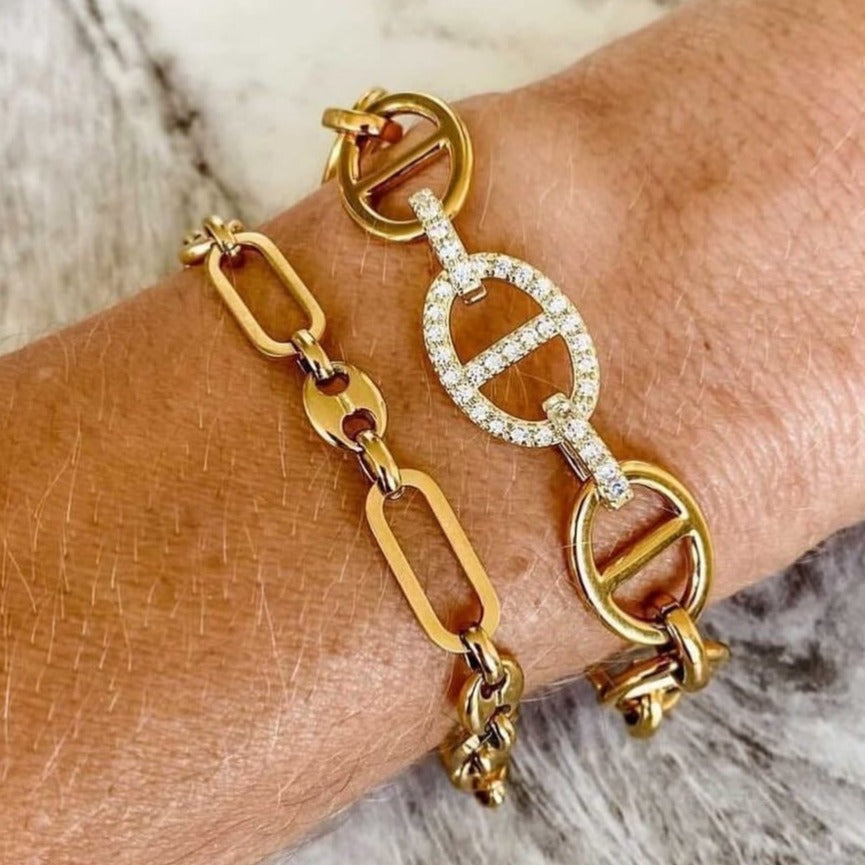 Gold Anchor Chain Bracelet