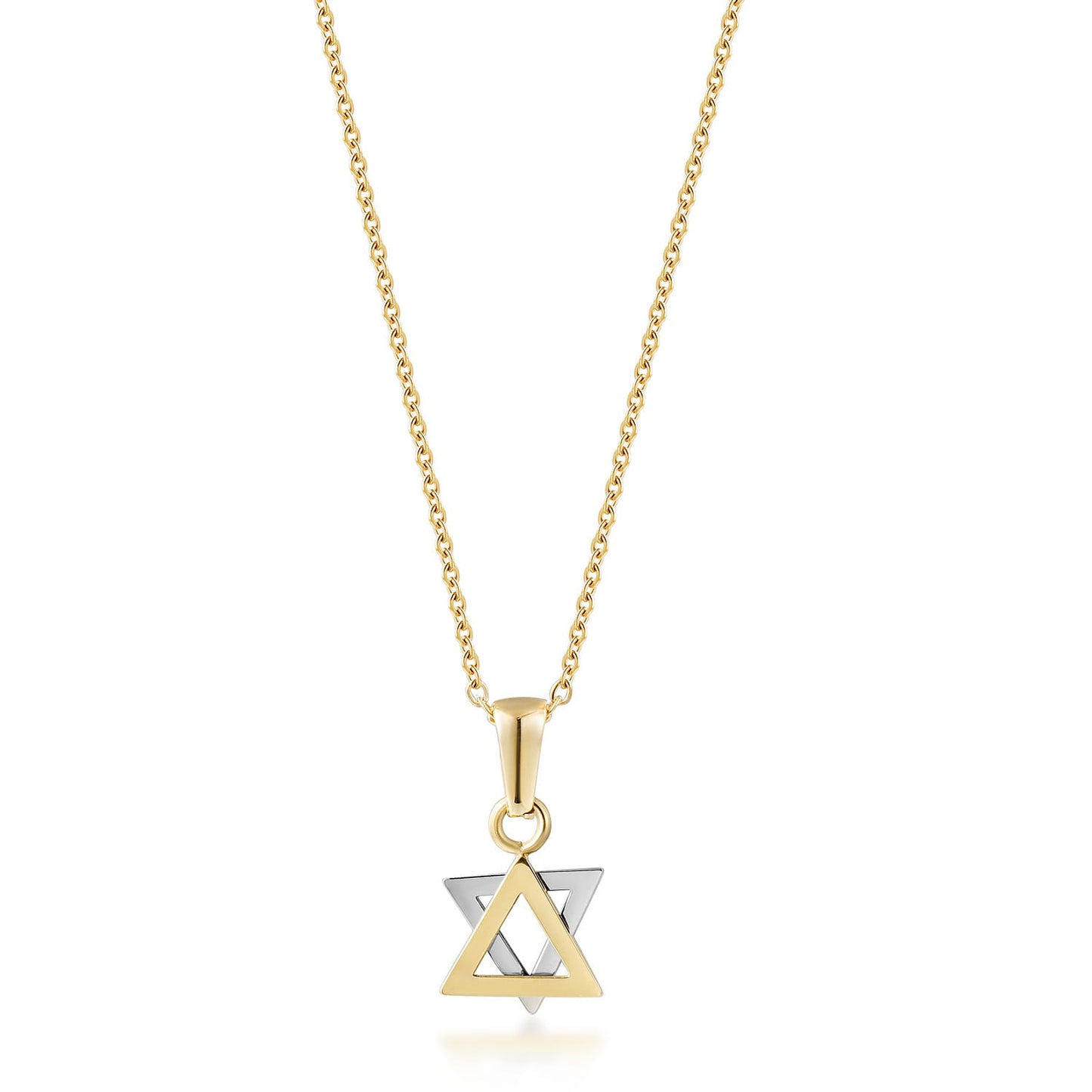 Star of David Necklace Two Tone
