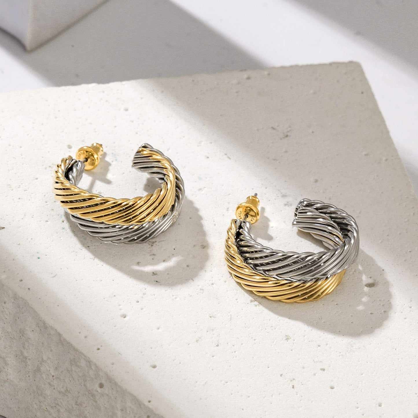 Two Tone Hoop Earrings