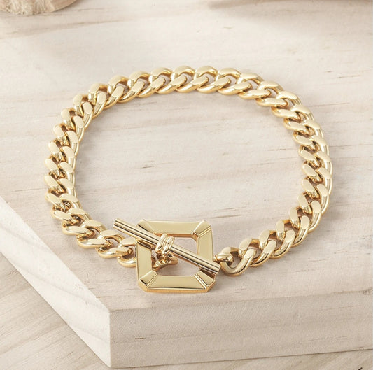 Square and Chain Bracelet