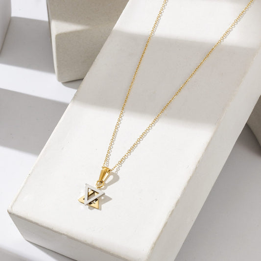 Star of David Necklace Two Tone