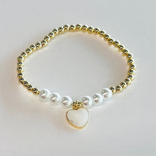 Pearl and Heart Bracelet