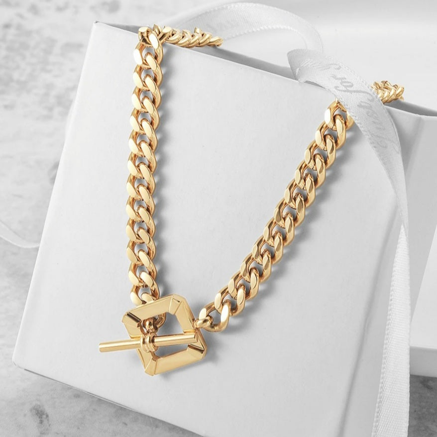 Square and Chain Bracelet