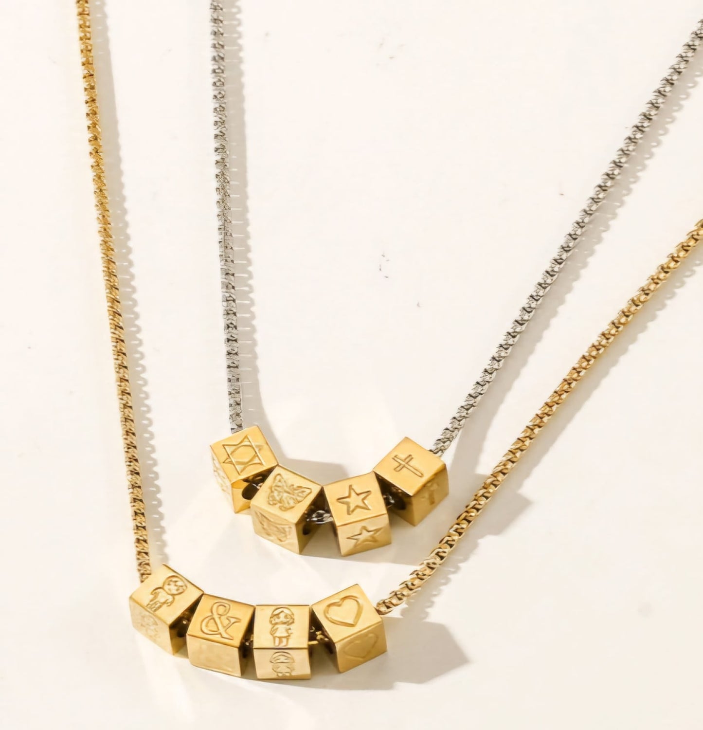 Cube Initial Necklace