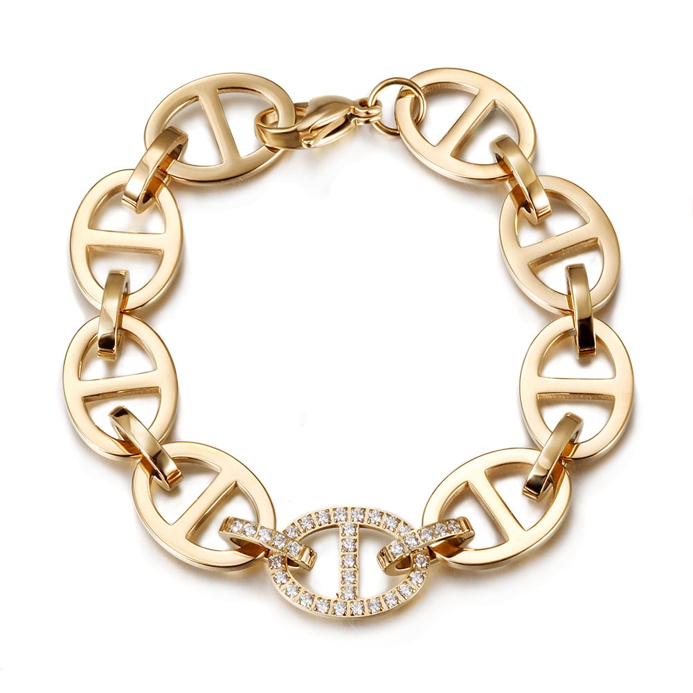 Gold Anchor Chain Bracelet