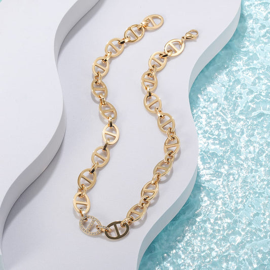 Gold Anchor Chain Necklace